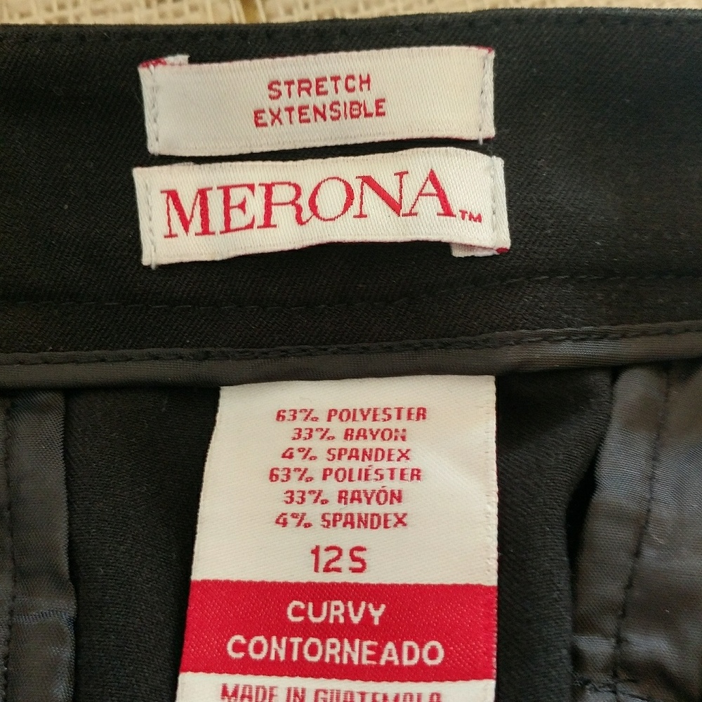 Women's skinny classic twill black pants 12 short